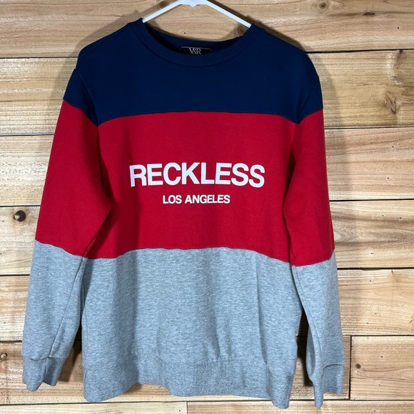 Young & Reckless Other - Young & Reckless Los Angeles Crewneck, Mens L, Blue Red & Grey Sweatshirt